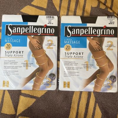 Italian Sanpellegrino Support 20 Den Pantyhose/Tights.Massage Line 2 Colors